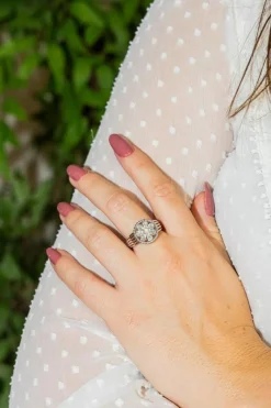 Bague Marguerite Platine Diamant