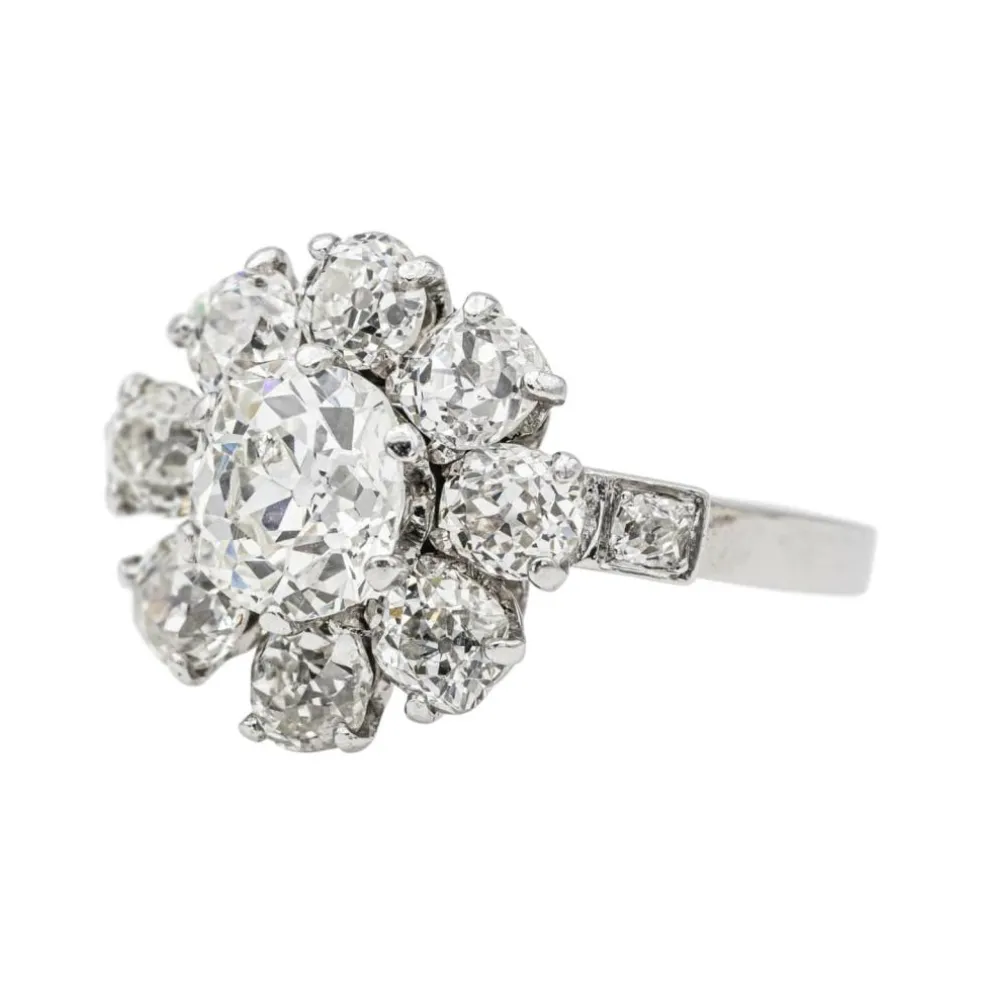Bague Marguerite Platine Diamant