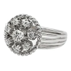 Bague Marguerite Platine Diamant