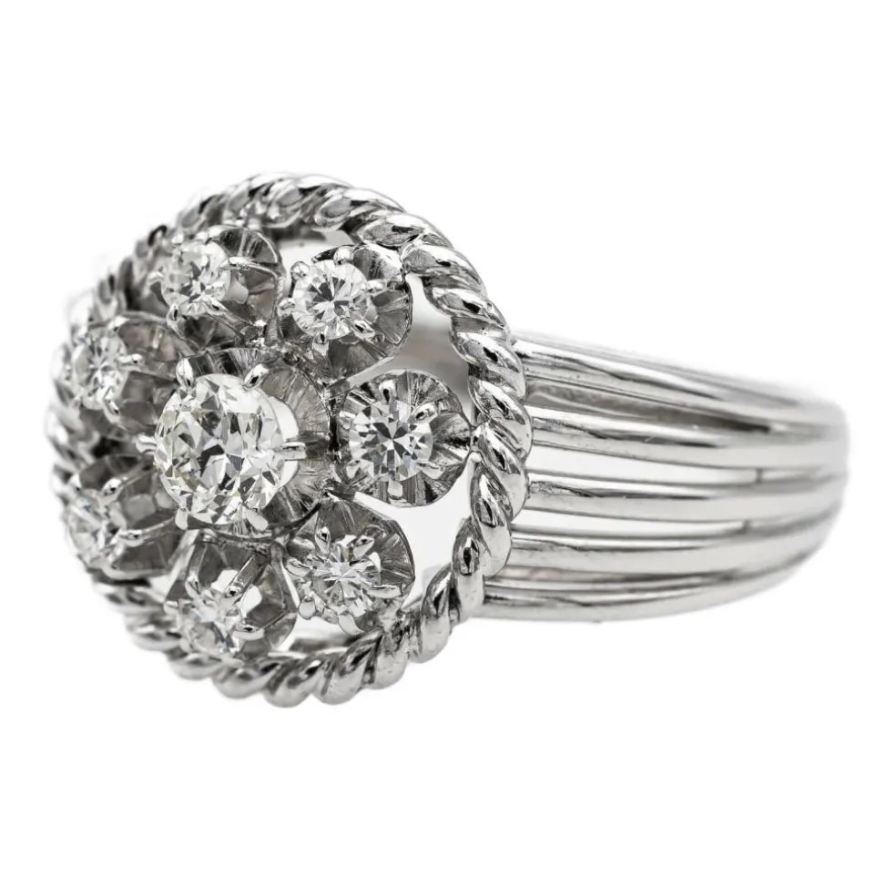 Bague Marguerite Platine Diamant