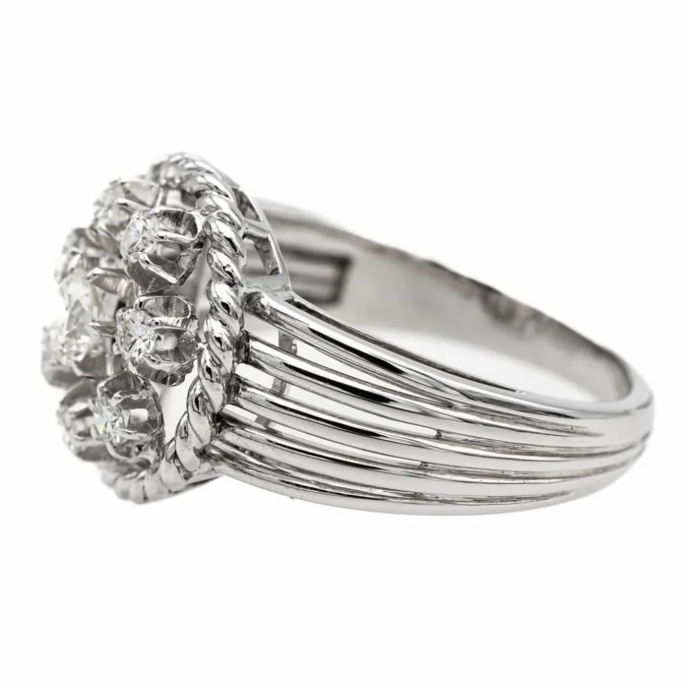 Bague Marguerite Platine Diamant