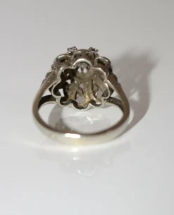 Bague marguerite platine et diamants