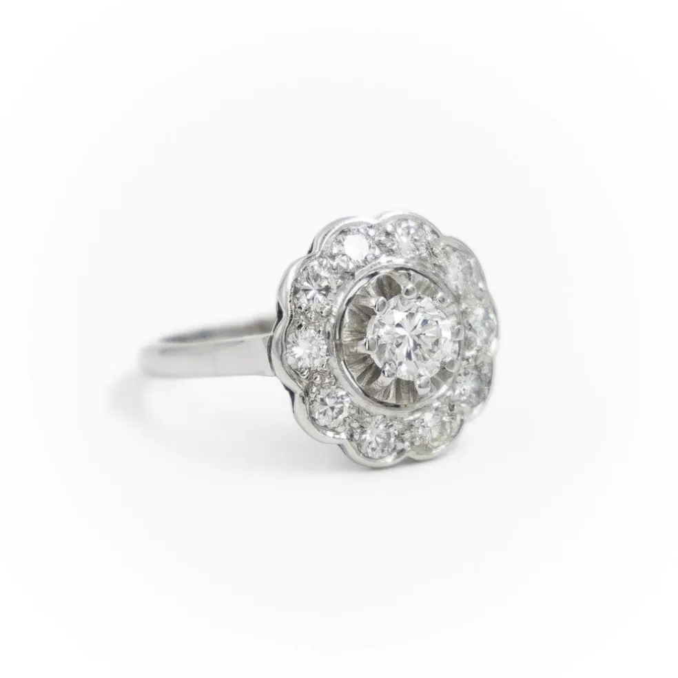Bague Marguerite Platine Diamant