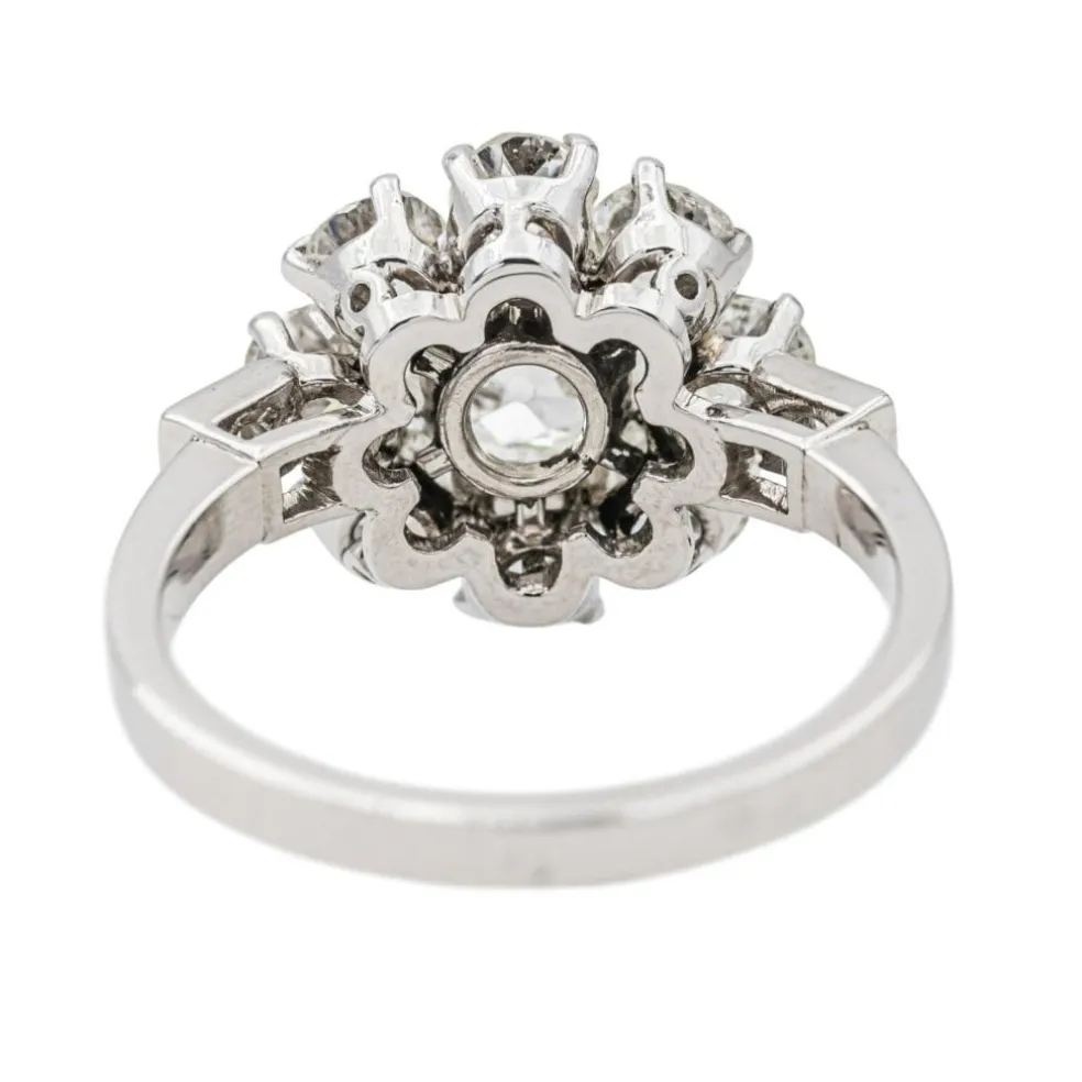Bague Marguerite Platine Diamant