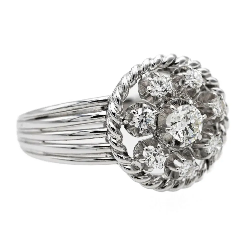 Bague Marguerite Platine Diamant