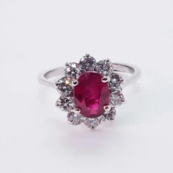 Bague marguerite rubis