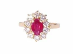 Bague Marguerite Rubis Birman Diamants Or jaune