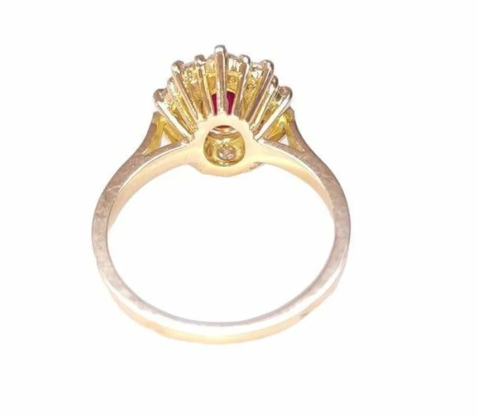 Bague Marguerite Rubis Birman Diamants Or jaune
