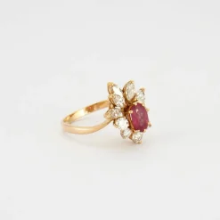 Bague Marguerite Rubis Diamants