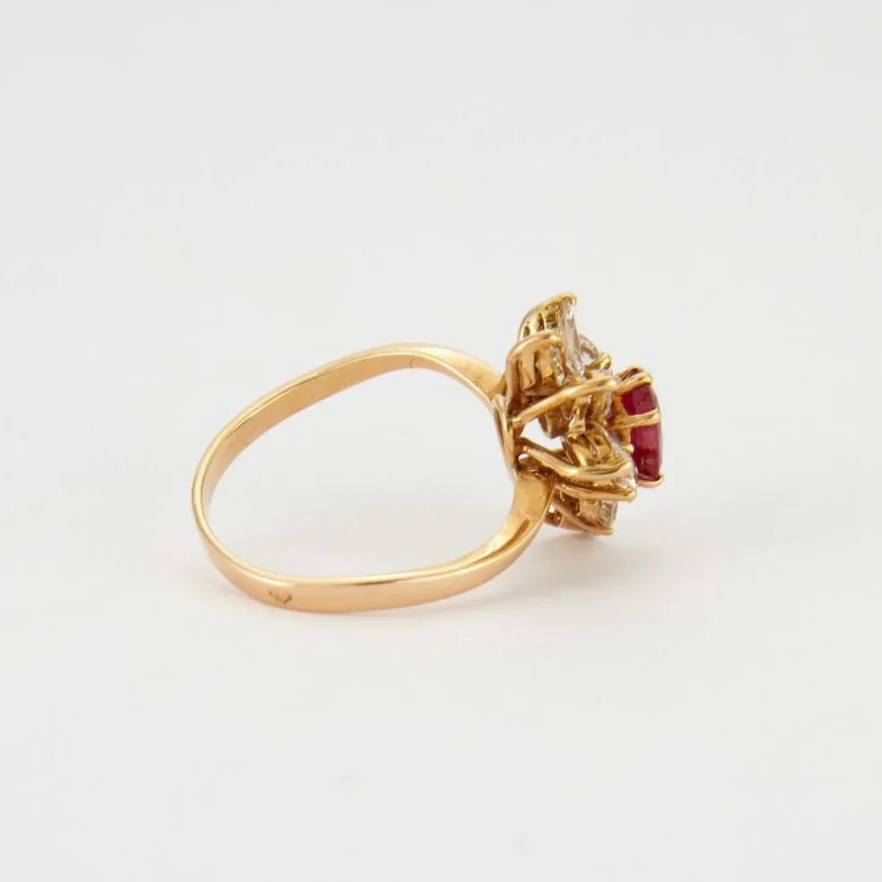 Bague Marguerite Rubis Diamants