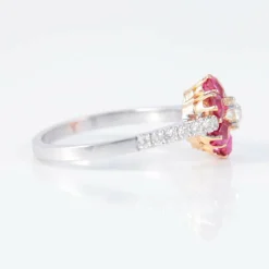 Bague Marguerite Rubis Diamants