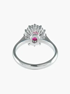 BAGUE MARGUERITE RUBIS DIAMANTS