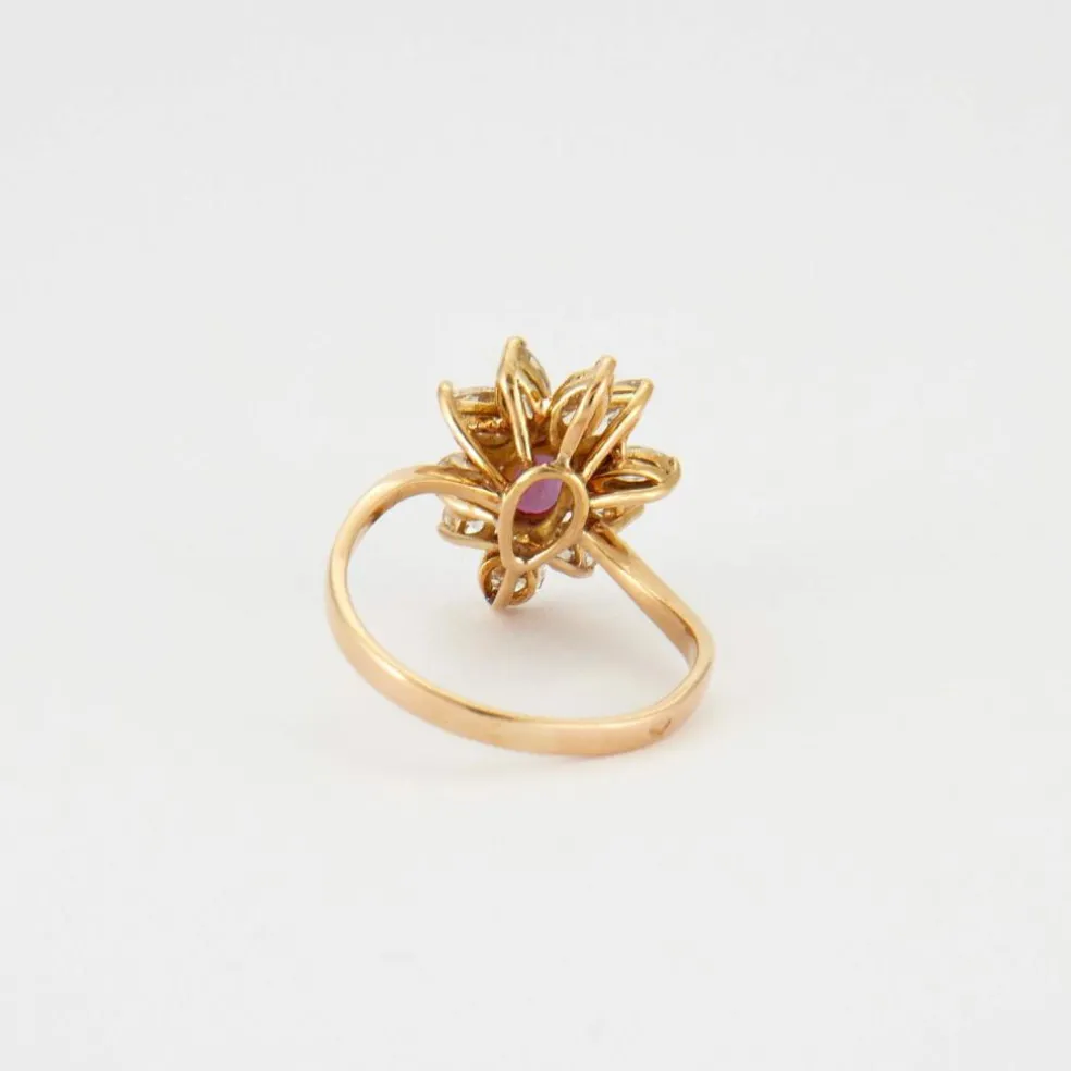 Bague Marguerite Rubis Diamants