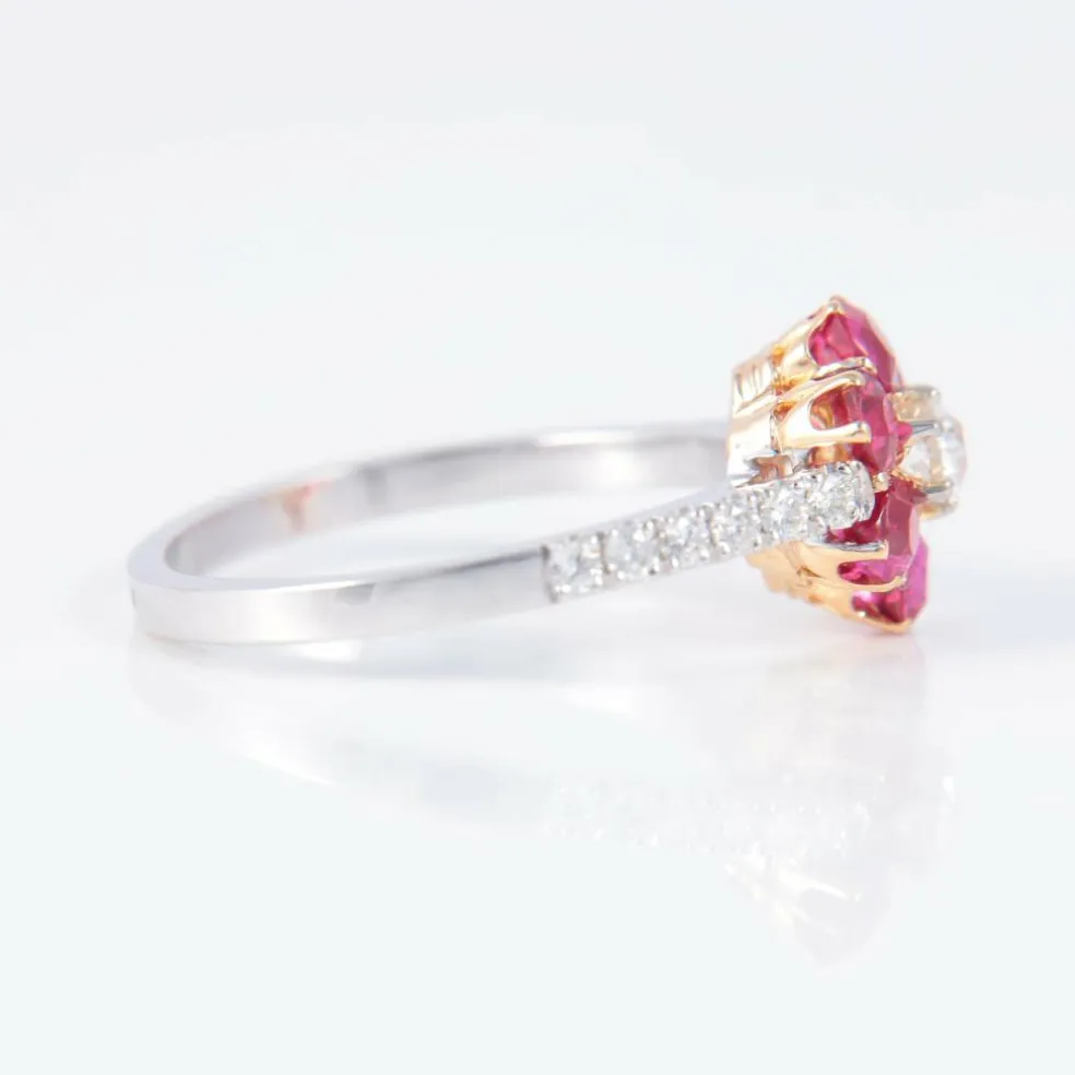 Bague Marguerite Rubis Diamants