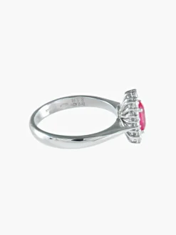BAGUE MARGUERITE RUBIS DIAMANTS