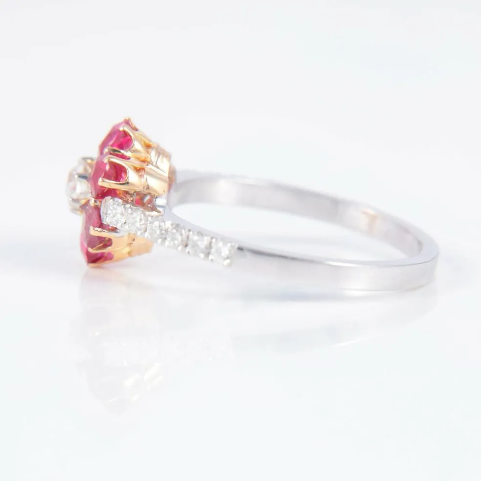Bague Marguerite Rubis Diamants