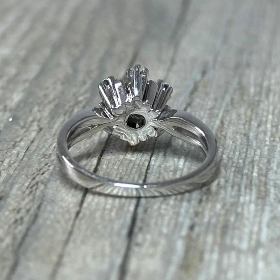 Bague marguerite rubis diamants