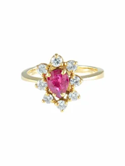 Bague Marguerite Rubis et Diamants
