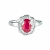 Bague Marguerite Rubis et Diamants