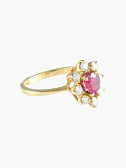 Bague Marguerite Rubis et Diamants