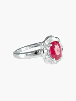 Bague Marguerite Rubis et Diamants