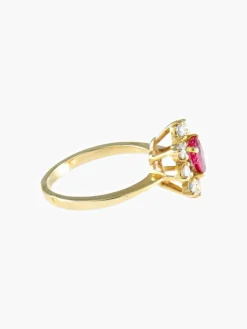 Bague Marguerite Rubis et Diamants