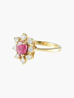 Bague Marguerite Rubis et Diamants