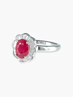 Bague Marguerite Rubis et Diamants