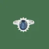 Bague marguerite saphir diamants