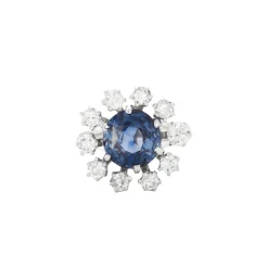 Bague Marguerite Saphir Diamants