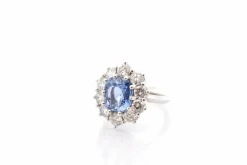 Bague marguerite saphir de 4,05cts
