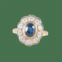 Bague Marguerite Saphir Diamants