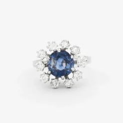 Bague Marguerite Saphir Diamants