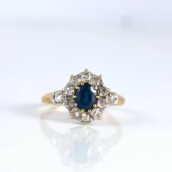 Bague Marguerite Saphir Diamants