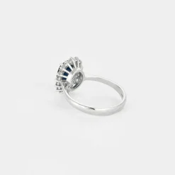 Bague marguerite saphir diamants