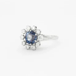 Bague Marguerite Saphir Diamants