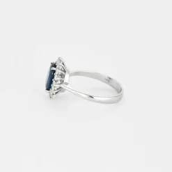 Bague marguerite saphir diamants