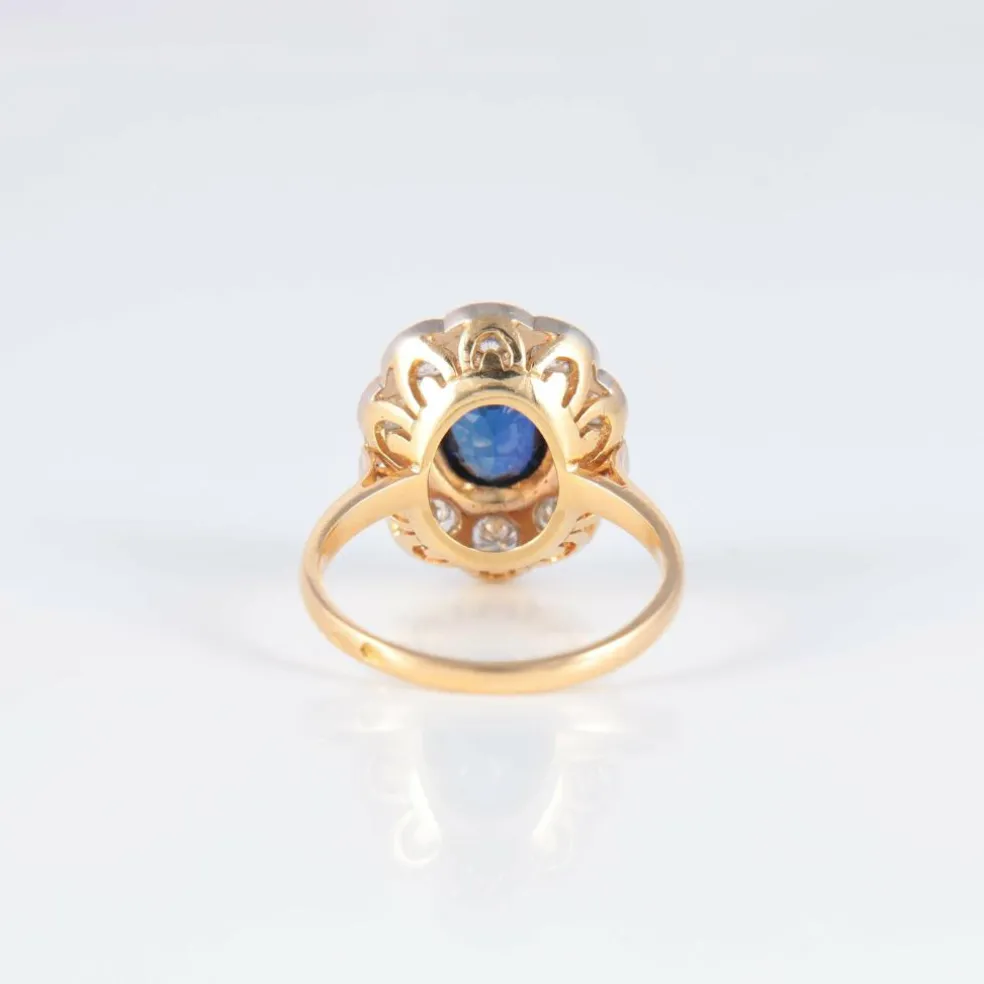 Bague Marguerite Saphir Diamants