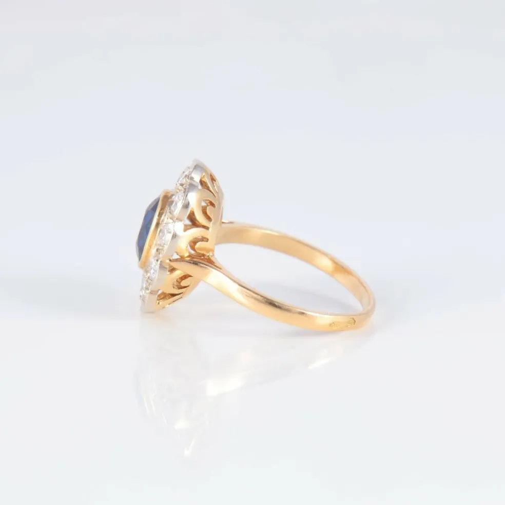 Bague Marguerite Saphir Diamants
