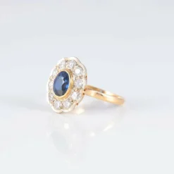 Bague Marguerite Saphir Diamants