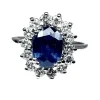 Bague marguerite saphir et diamants