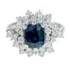 Bague Marguerite Saphir et Diamants
