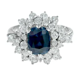 Bague Marguerite Saphir et Diamants