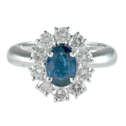 Bague Marguerite Saphir et Diamants