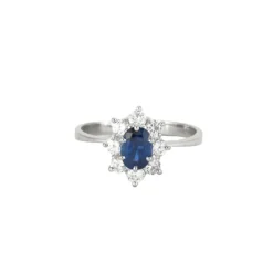 Bague Marguerite Saphir et Diamants
