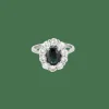 BAGUE MARGUERITE SAPHIR ET DIAMANTS.
