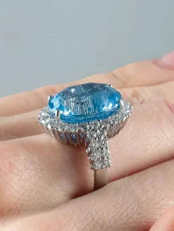 Bague Marguerite Saphir et Diamants