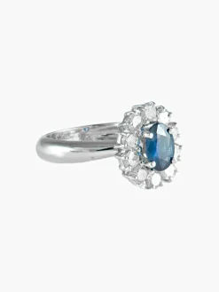 Bague Marguerite Saphir et Diamants