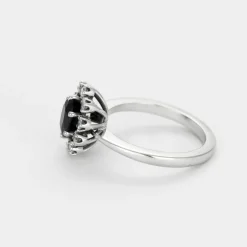 Bague marguerite saphir et diamants