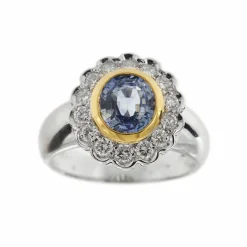 Bague Marguerite saphir et diamants